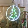 Светодиодная новогодняя фигура елка белый и зеленый