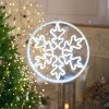 Светодиодная новогодняя фигура снежинка белый