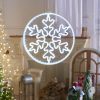 Светодиодная новогодняя фигура снежинка белый