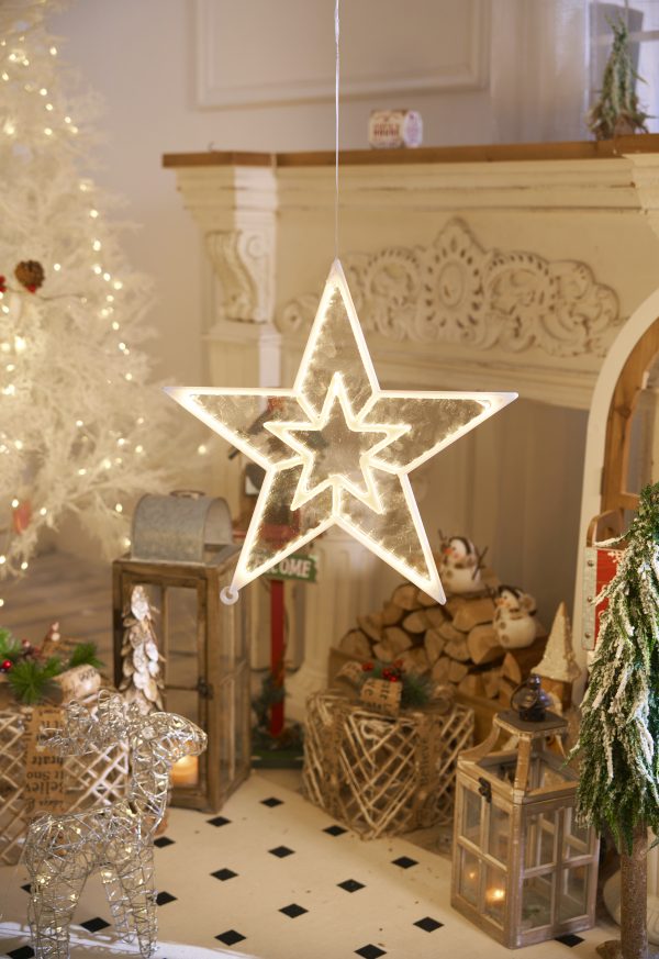 Светодиодная новогодняя фигура звезда теплый белый