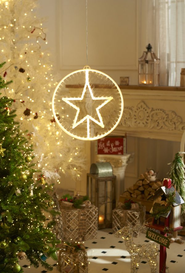 Светодиодная новогодняя фигура звезда теплый белый