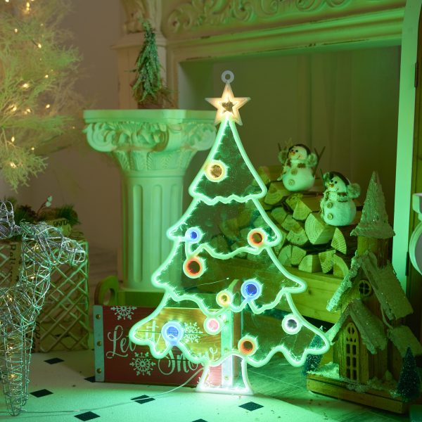 Светодиодная новогодняя фигура елка разноцветный