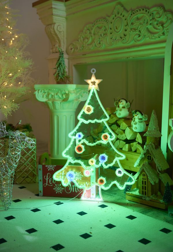 Светодиодная новогодняя фигура елка разноцветный