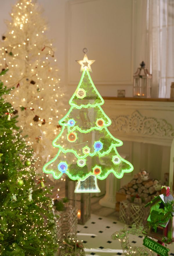 Светодиодная новогодняя фигура елка разноцветный