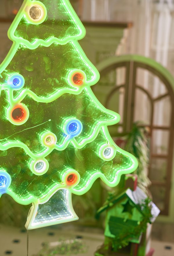 Светодиодная новогодняя фигура елка разноцветный