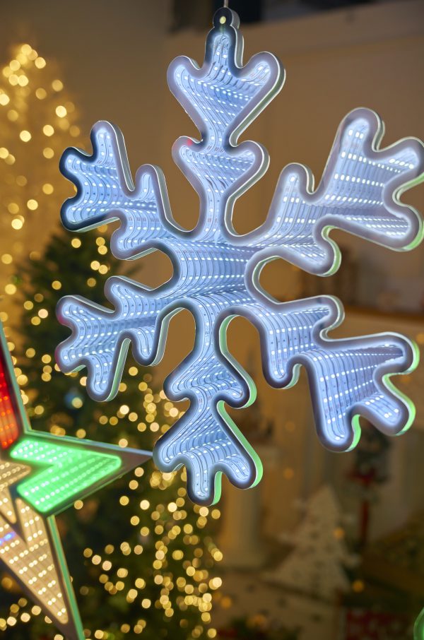 Фигура светодиодная каркасная снежинка 5 ватт зеленый