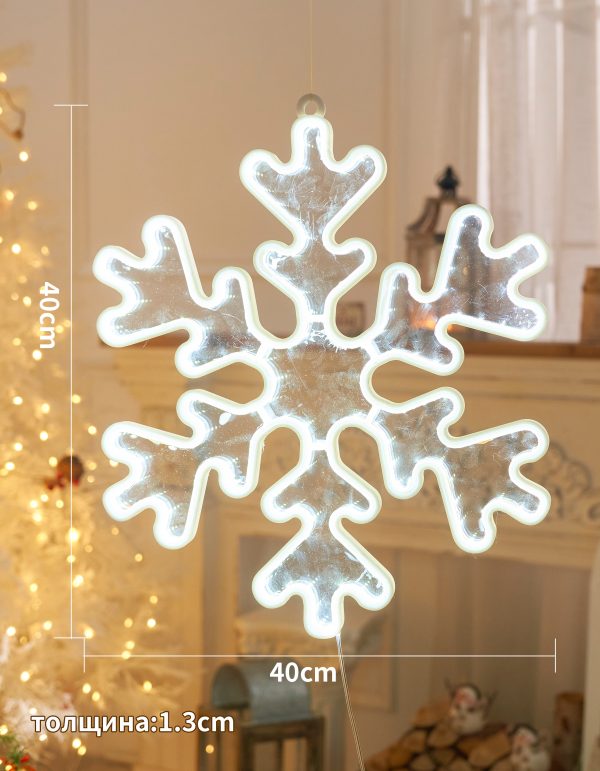 Светодиодная новогодняя фигура снежинка белый