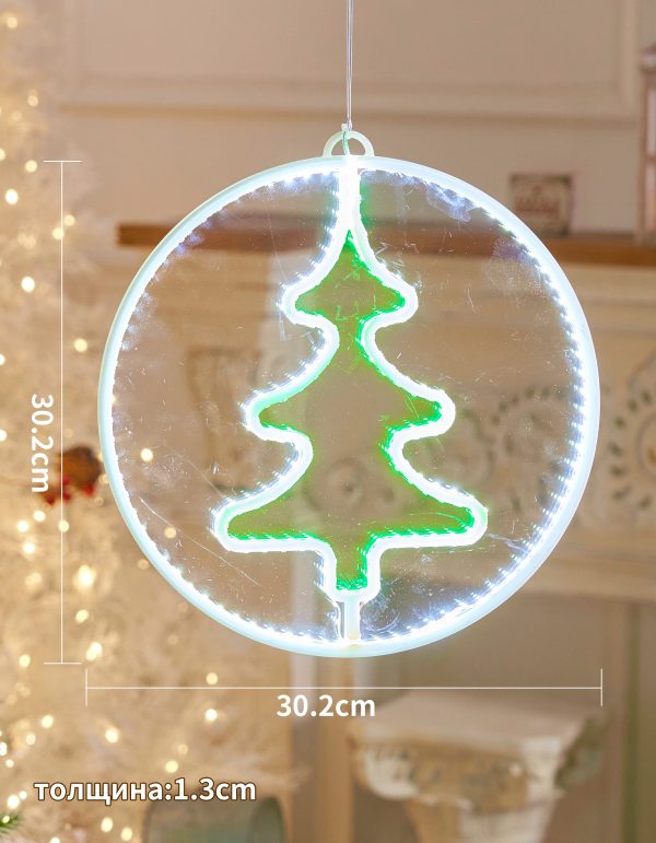 Светодиодная новогодняя фигура елка белый и зеленый