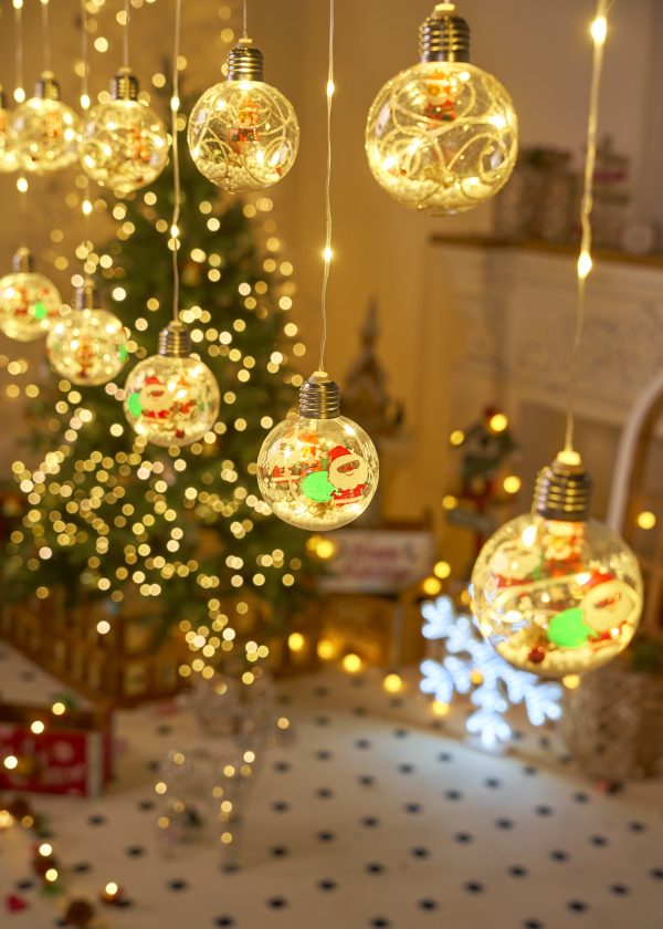 Гирлянда штора новогодние шарики 3м 4 ватт