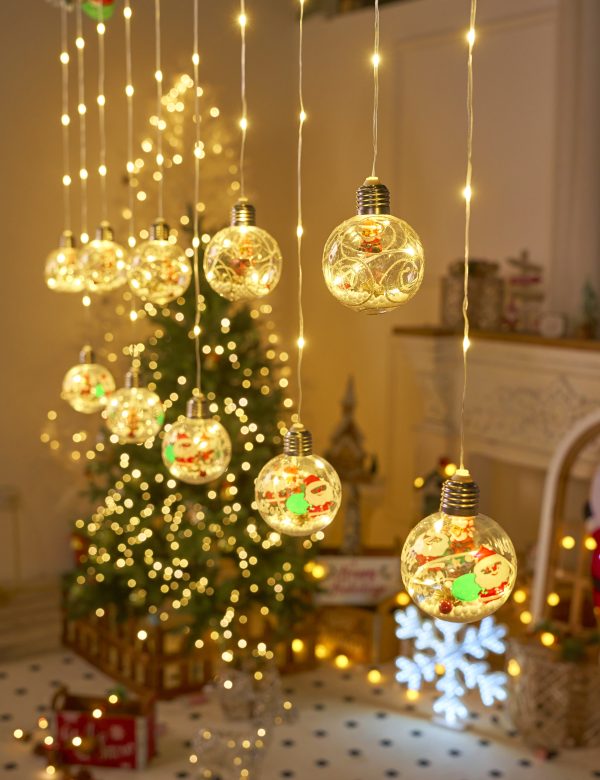 Гирлянда штора новогодние шарики 3м 4 ватт