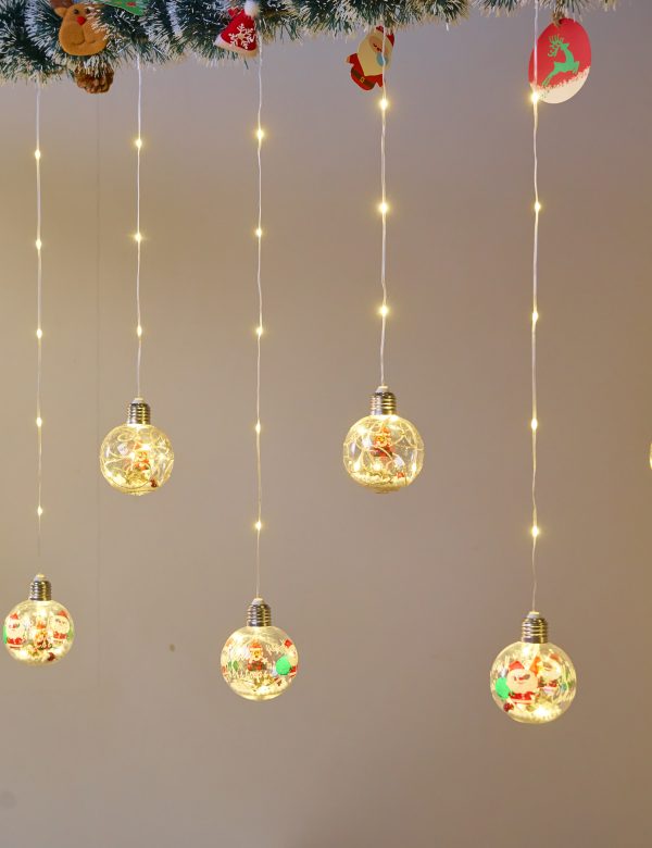 Гирлянда штора новогодние шарики 3м 4 ватт