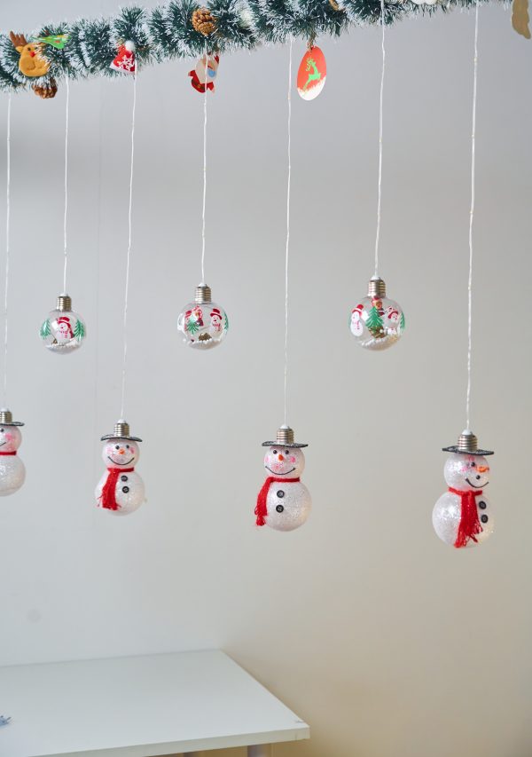 Гирлянда штора снеговички и шарики 3м 3 ватт