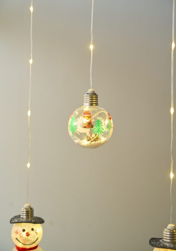 Гирлянда штора снеговички и шарики 3м 3 ватт