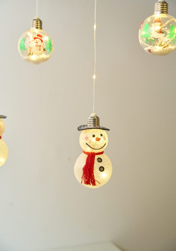 Гирлянда штора снеговички и шарики 3м 3 ватт