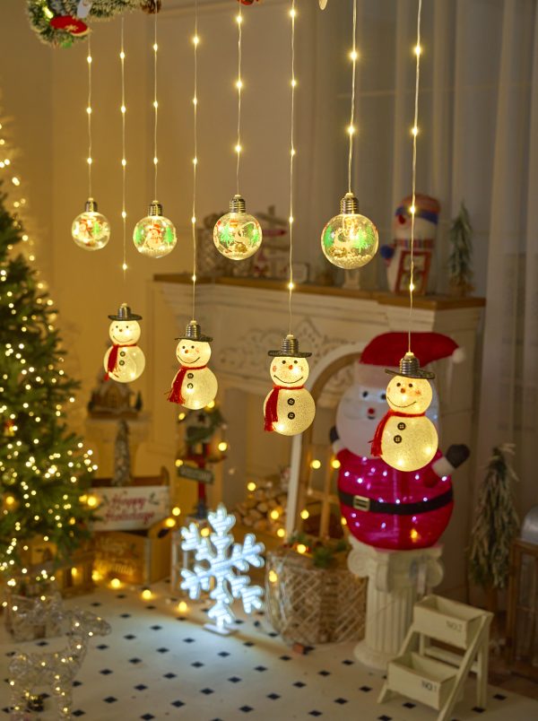 Гирлянда штора снеговички и шарики 3м 3 ватт