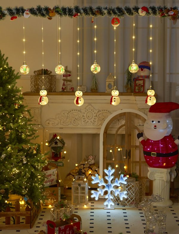 Гирлянда штора снеговички и шарики 3м 3 ватт