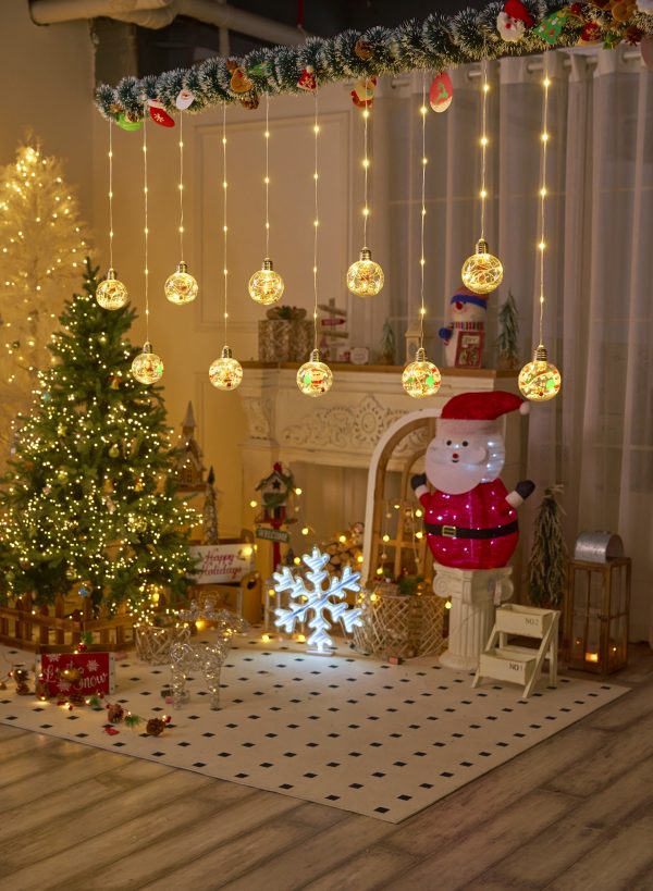 Гирлянда штора новогодние шарики 3м 4 ватт